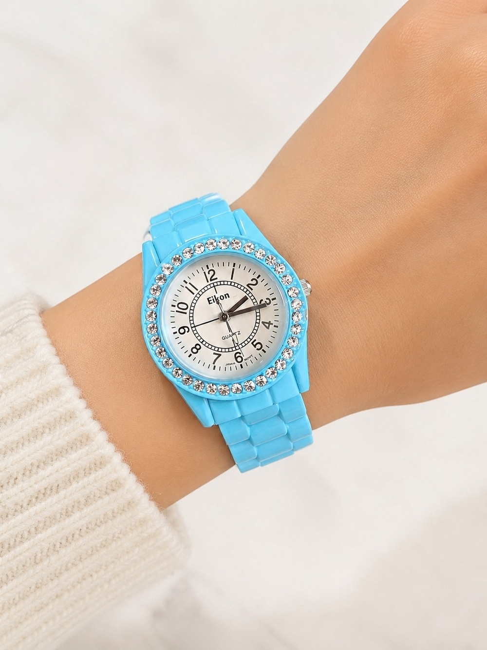 Women's Blue Crystal Bezel Fashion Watch